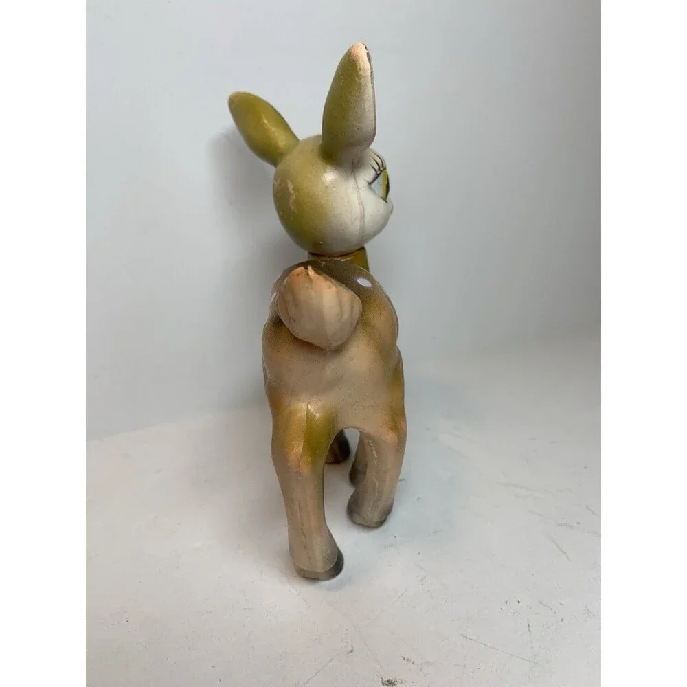 Vintage Christmas Deer Rubber Figure 7” Hong Kong Kitsch MCM Holiday Figure